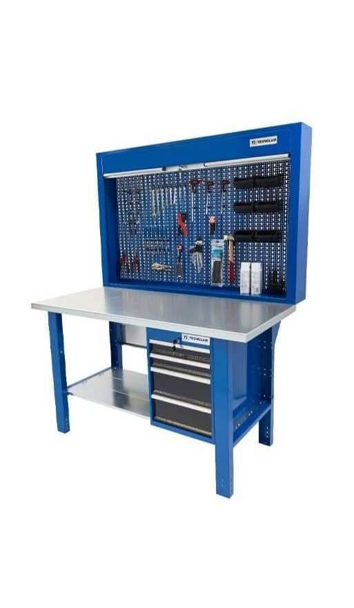Établi avec 4 tiroirs à verrouillage central et un panneau de commande pour l'ajout d'outils