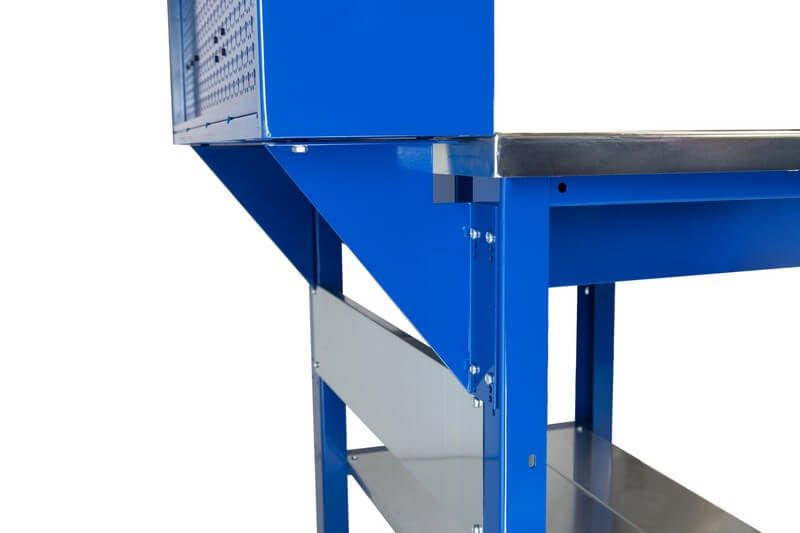 établi de travail bleu avec support pour panneau avec volet; decouvrez bonne établi de travail pour l'atelier