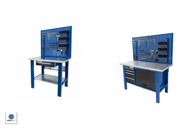 Deux établis de tailles différentes, équipés de tableaux d'outils pratiques. - Quel est le coût moyen d'un établi équipé d'un panneau ? Pour optimiser un atelier ou une ligne de production, un établi professionnel est un investissement indispensable.