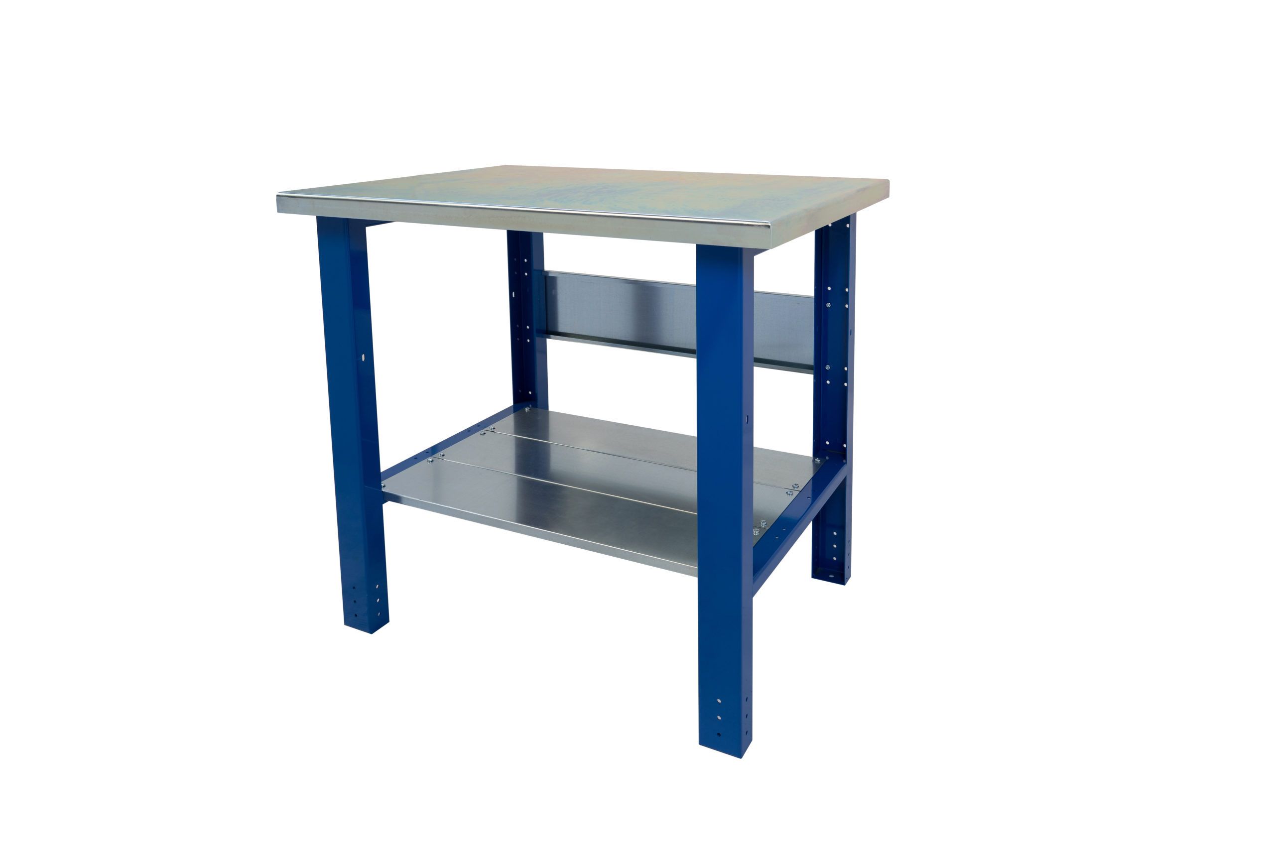 établi de travail bleu d'un mètre avec dessus et dessous en fer, decouvrez Quelle doit être la hauteur d'une établi de travail?