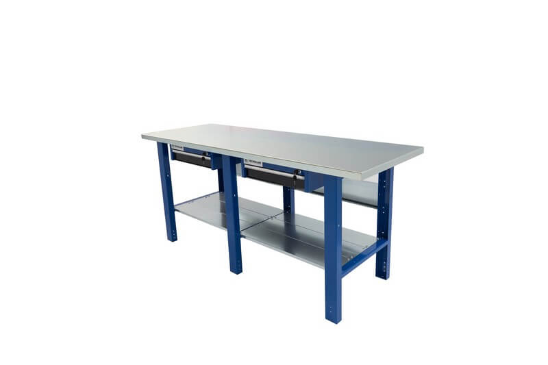 établi de travail avec deux tiroirs avec clé chacun et une surface solide et sûre où vous pouvez effectuer votre travail