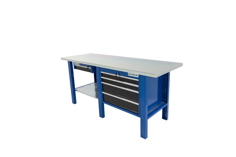 établi professionnel avec un tiroir à clé, une tiroir avec 4 tiroirs