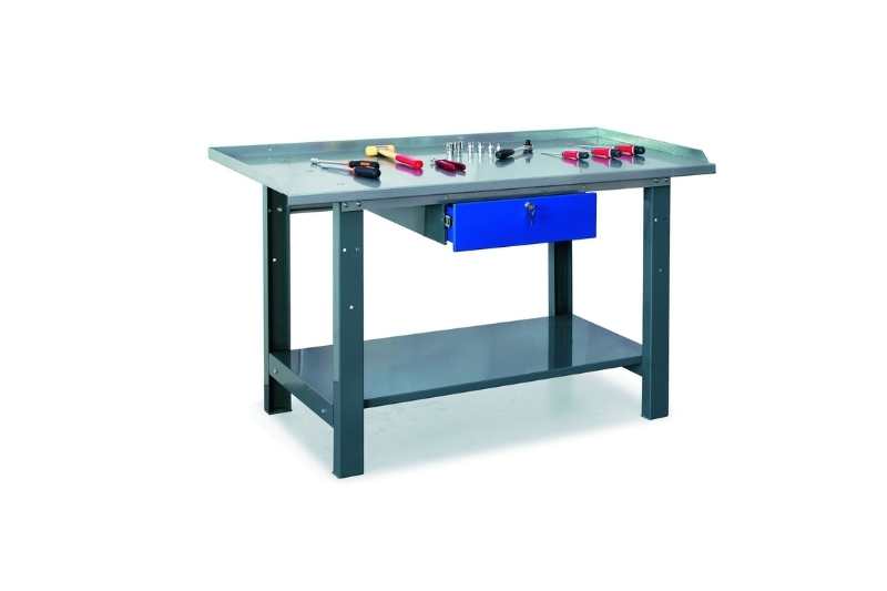 Établi de travail Farin 1500 avec clé, tiroir plat, durable et solide.